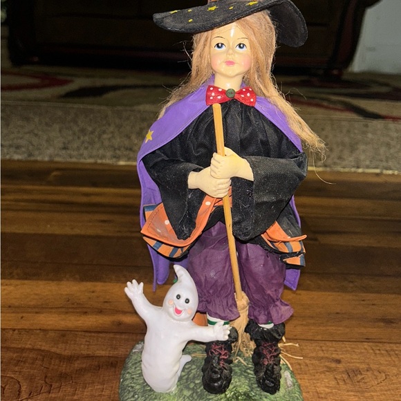 Clothique • Vintage • Fabric Mache • Halloween Witch • Ghost/Pumpkin • Figure - Picture 9 of 10
